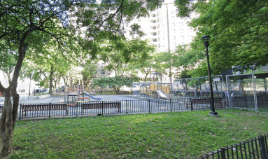 The Bushwick Houses playground where Elijah Harris fired at least nine times, fatally striking Kyon Jackson