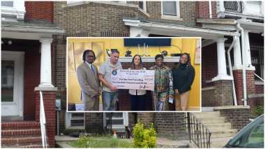Sen. Salazar presented The New York Foundling CEO Melanie Hartzog and residents of 8 Schenck Court with a $500,000 cheque Friday
