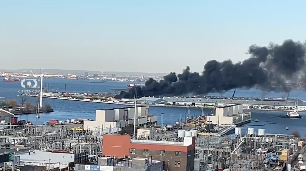 smoke from red hook auto pound fire
