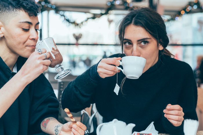 women drinking tea