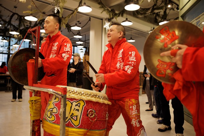 lion dancer musicians