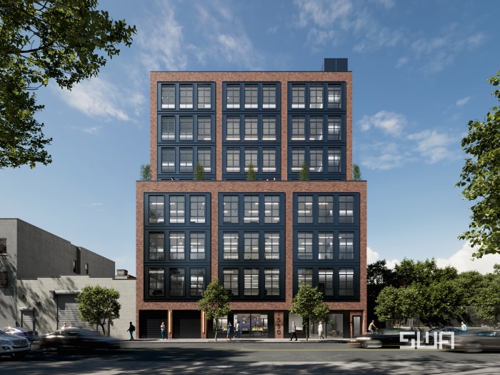 A rendering of the planned seven-story mixed-use building at 1547 60th St. in Borough Park.