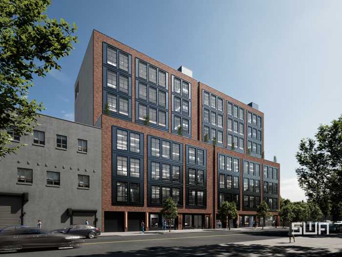 A rendering of the planned seven-story mixed-use building at 1547 60th St. in Borough Park.