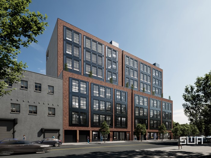 A rendering of the planned seven-story mixed-use building at 1547 60th St. in Borough Park.