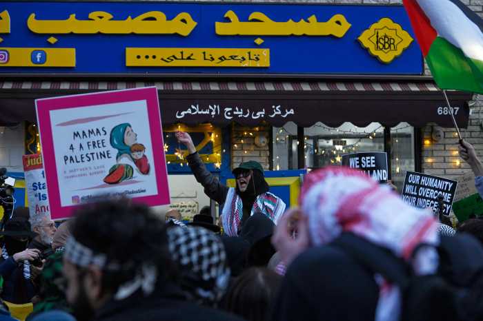 pro-palestine rally at bay ridge mosque