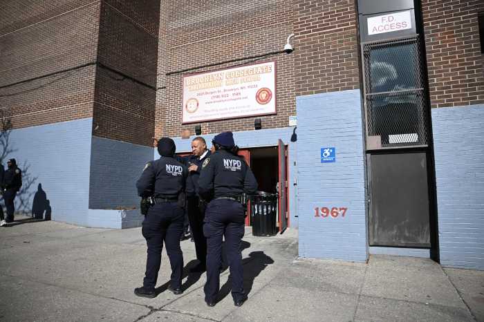 police outside brownsville high school after shooting