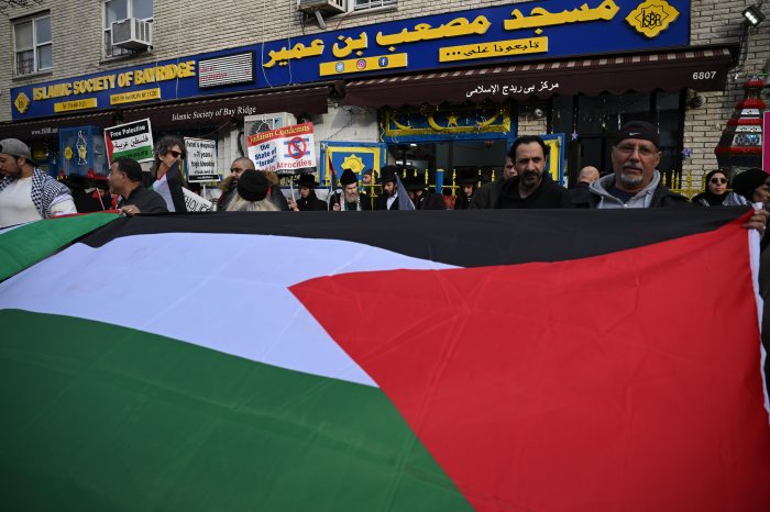 palestinian flag at protest