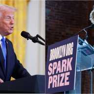 trump and nonprofit leader side by side funding freeze