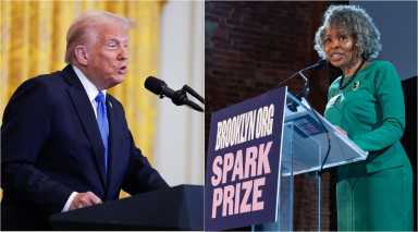 trump and nonprofit leader side by side funding freeze