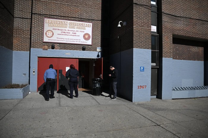 officers outside brownsville high school