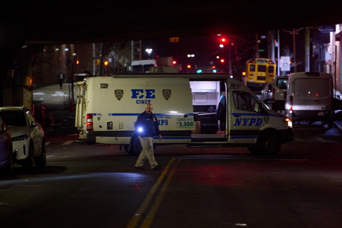 police on the scene of flatbush shelter overdose