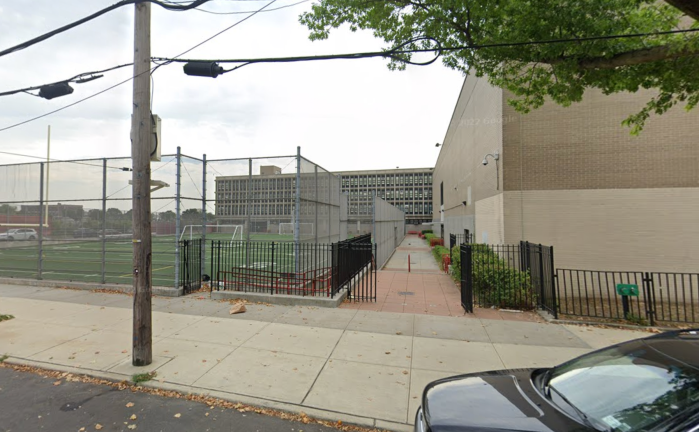 The outside of FDR High School in Brooklyn.