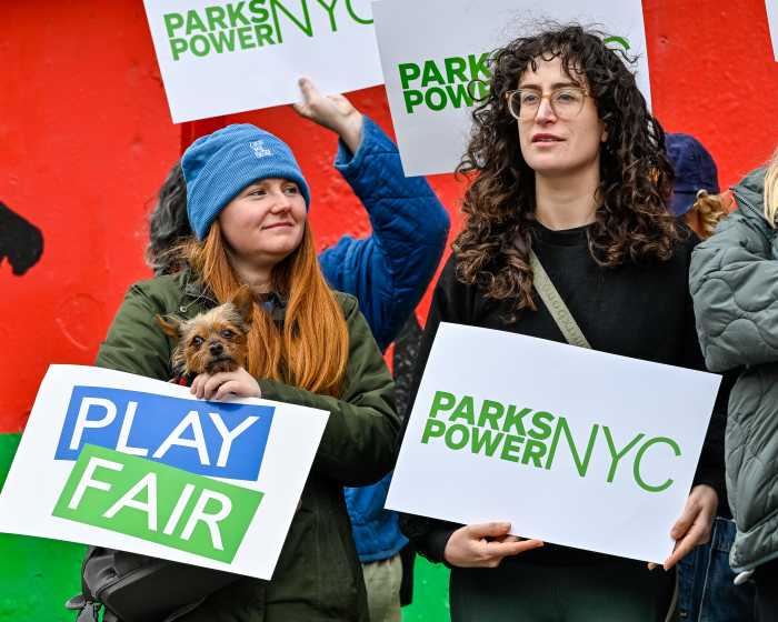 people at parks rally