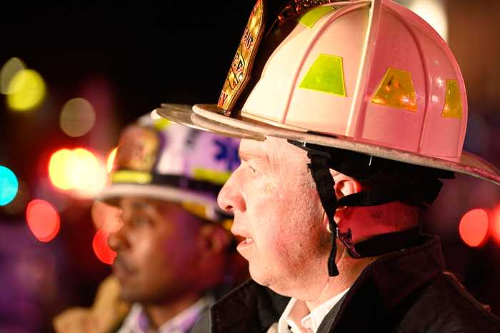 FDNY Assistant Chief Kevin Brennan spoke to media about the three alarm fire at 3901 13th Avenue on Monday, April 28.