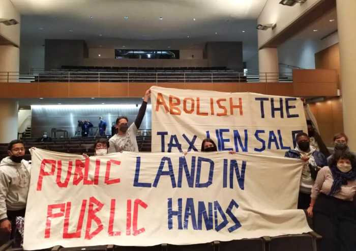 tax lien sale protest