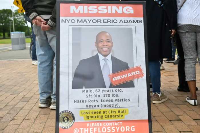eric adams sign canarsie rally