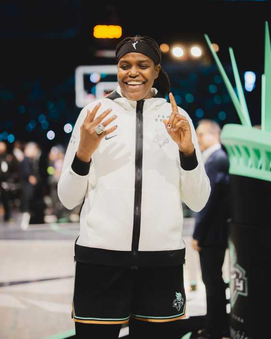 jonquel jones with liberty championship ring