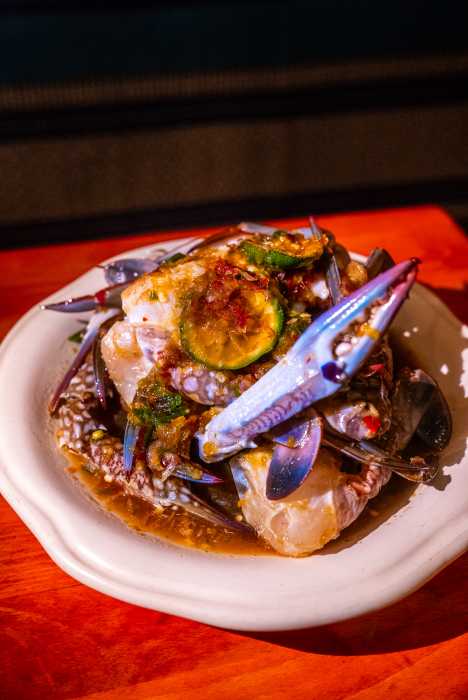 marinated raw crab dish