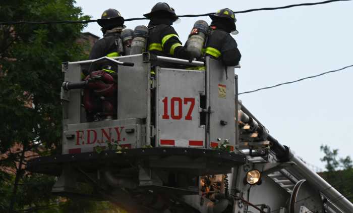 firefigthers on scene in east new york