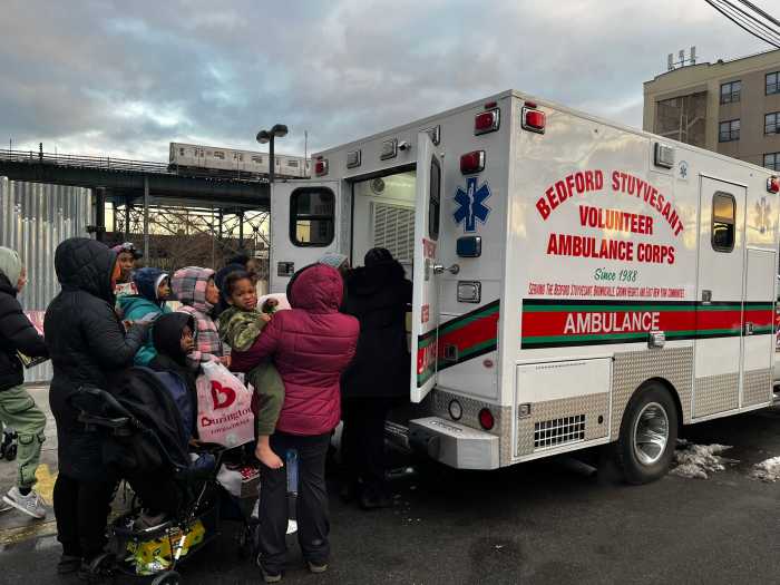 people outside bed-stuy volunteer ambulance