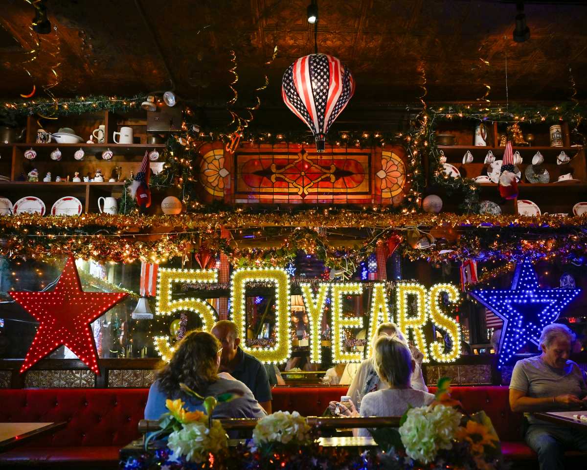 people at skinflints bar for 50th anniversary