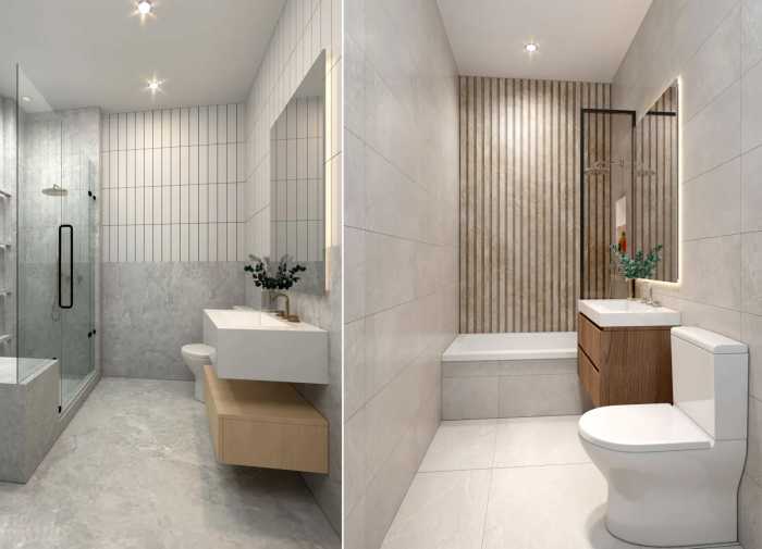bathroom in affordable housing building