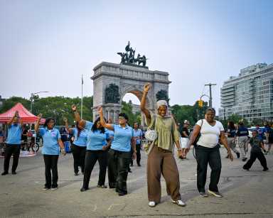 people dance at national night out