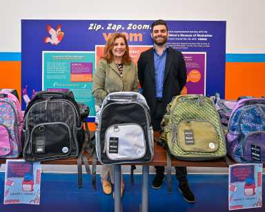 back-to-school giveaway table at win