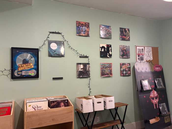 vinyl on wall at for the record