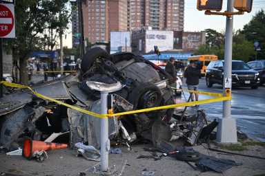 wreckage of midwood car crash
