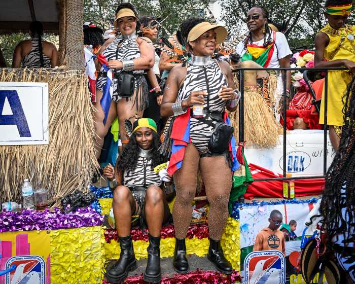 people on west indian day parade float