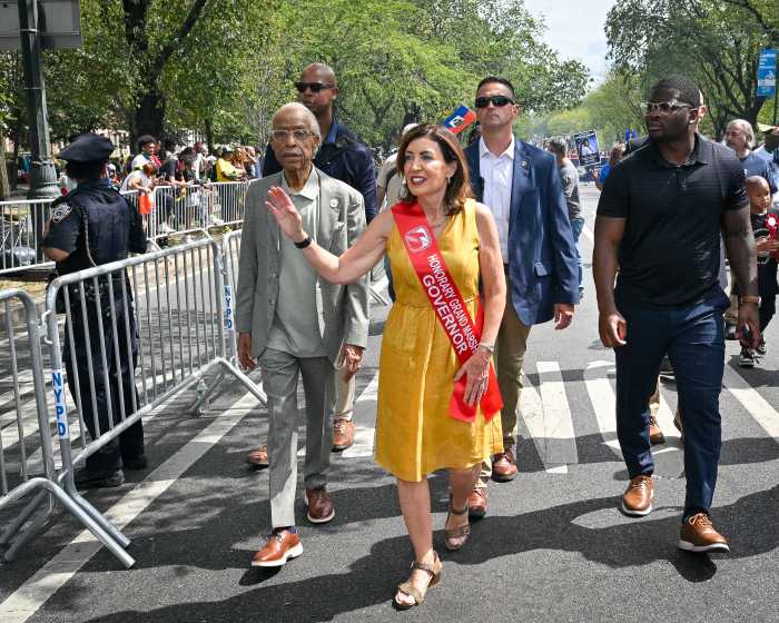 Al Sharpton and Kathy Hochul at west indian day parade 