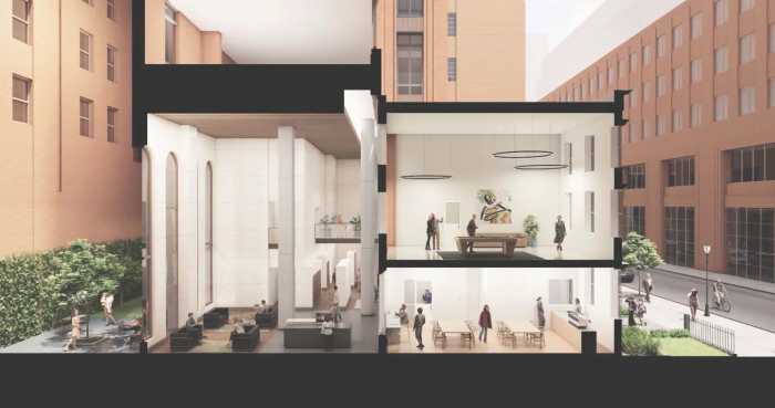 proposed lobby cross section