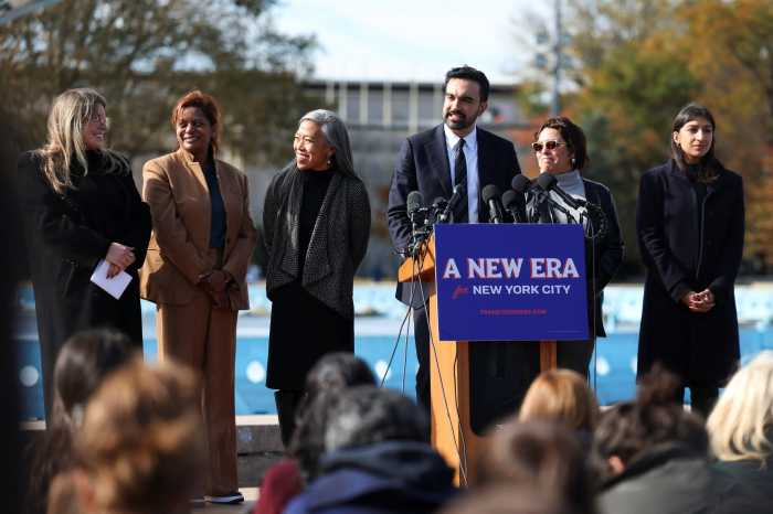 Mamdani with transition team in queens