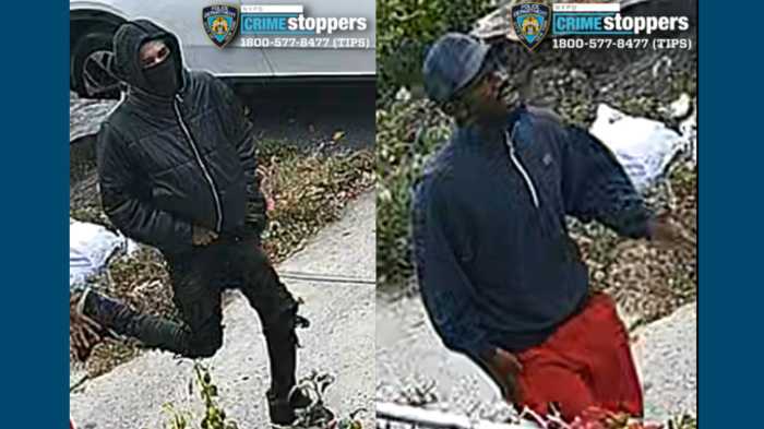 The suspects sought for robbing a man in East Flatbush.