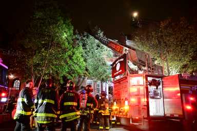 Firefighters battled fire throughout a private dwelling at 190 New York Avenue during a three alarm fire on Wednesday, November 12.