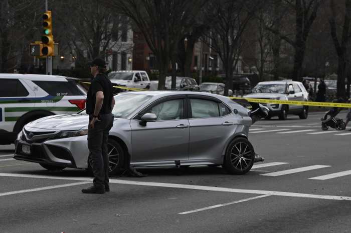 uber car hit on ocean parkway