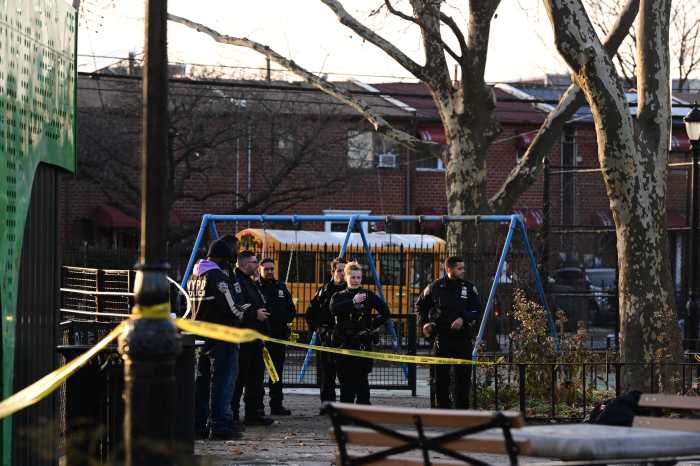 cops at brownsville playground after stabbing
