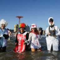people dressed up at 2026 coney island polar bear plunge