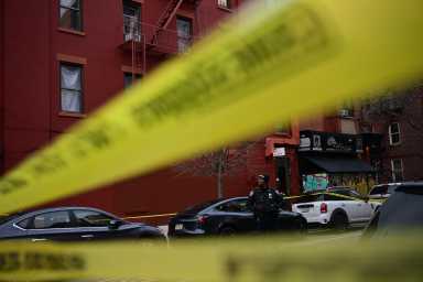 cops outside scene of bed-stuy murder