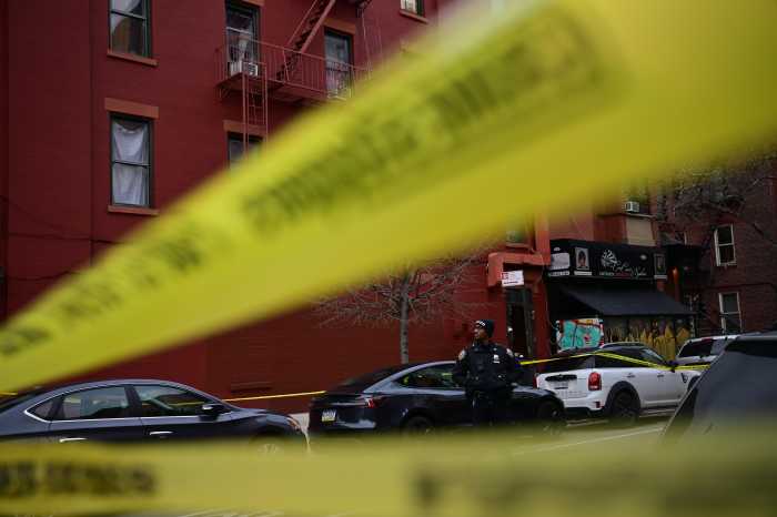 cops outside scene of bed-stuy murder