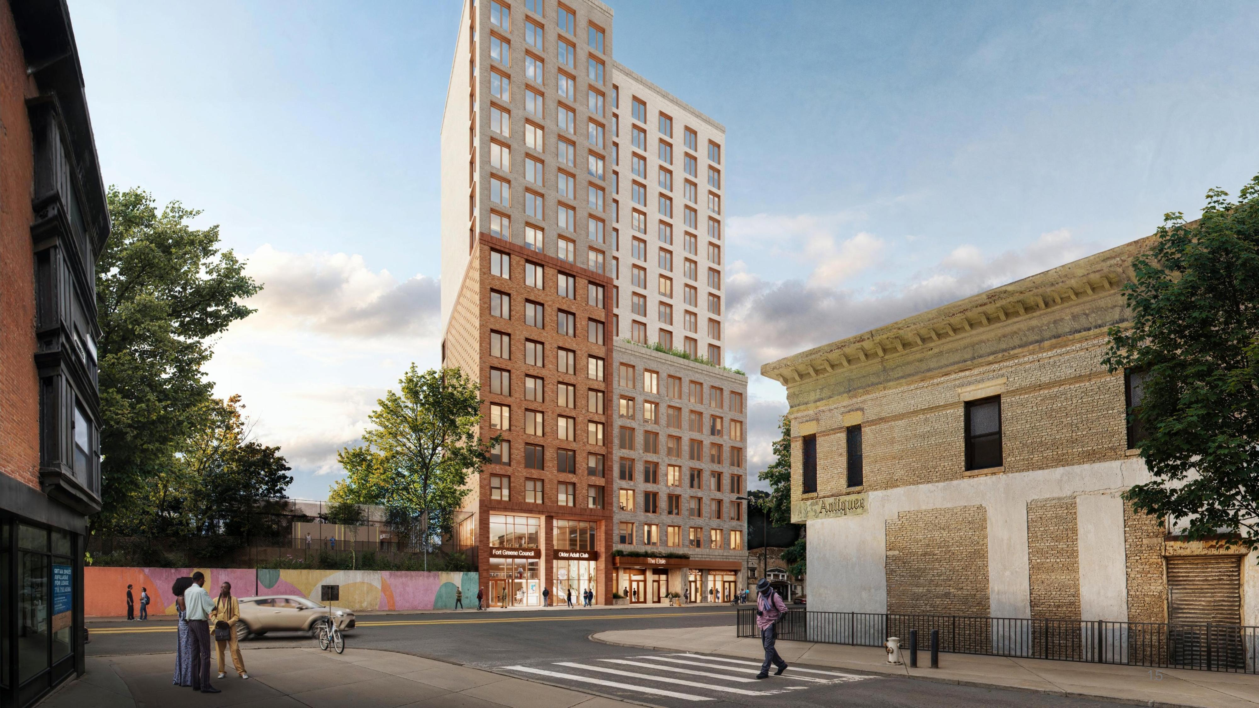 rendering of development on fulton street clinton hill housing