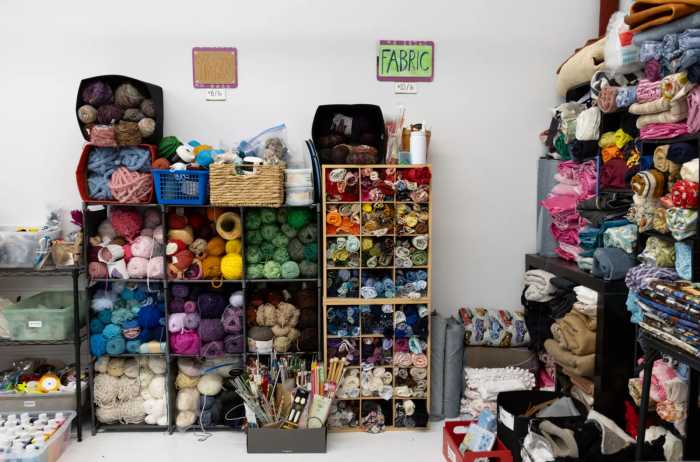 yarn and fabric at creative reuse